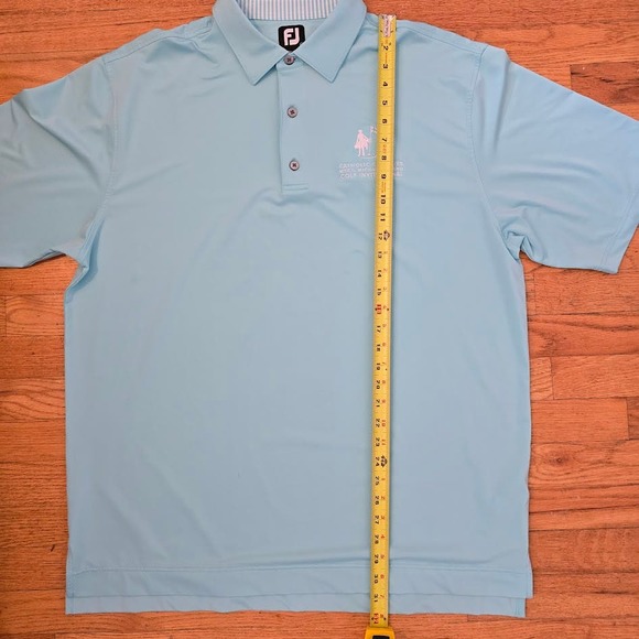 FootJoy Polo Shirt Performance Catholic Charities Golf Light Blue Mens XL Stripe - Picture 4 of 6